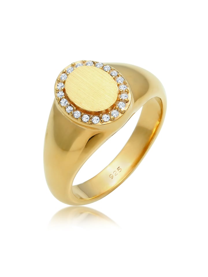 Ring 925 Sterling Silber Siegelring in Gold