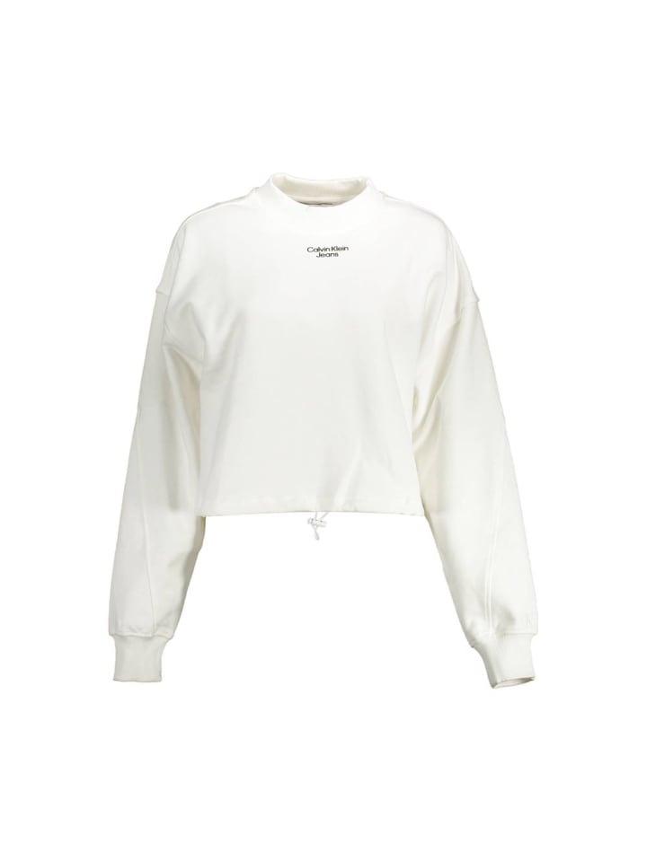 Weiß Baumwolle Damen Sweatshirt