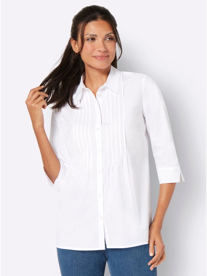 Longbluse in weiß