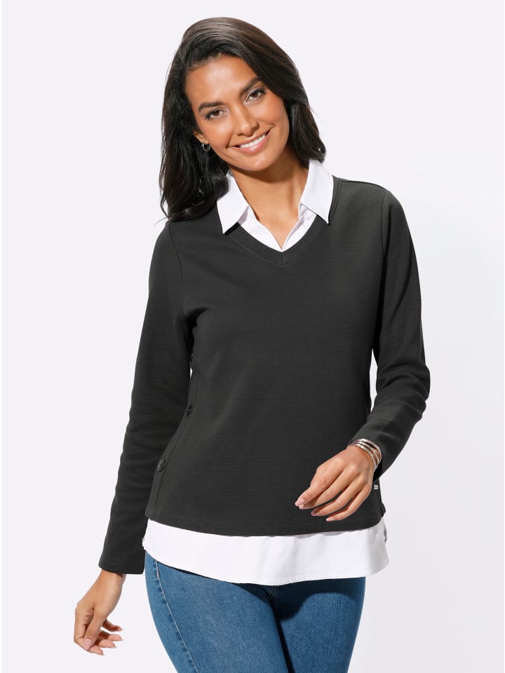 Shirt in graphit-weiß