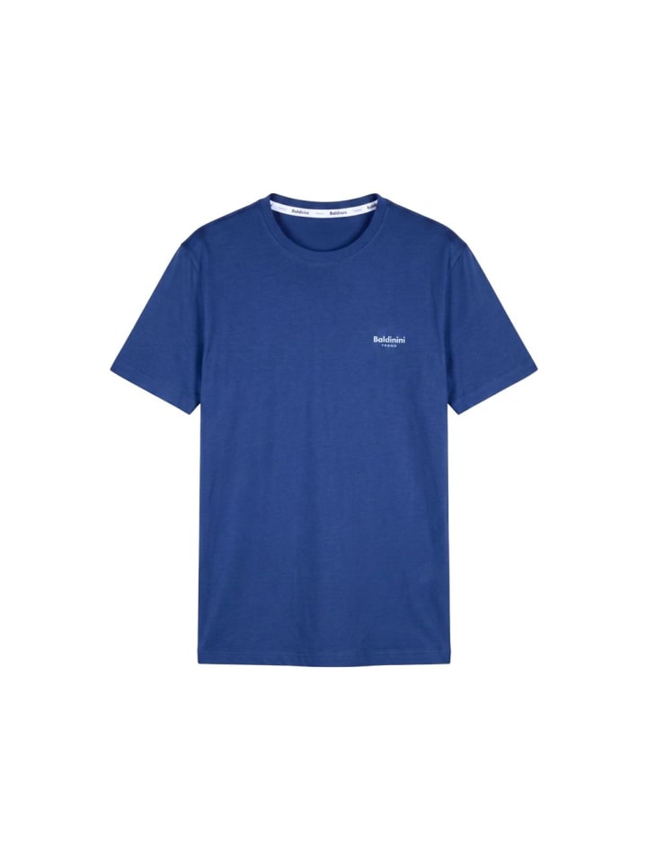 Blau Baumwolle Herren T-Shirt