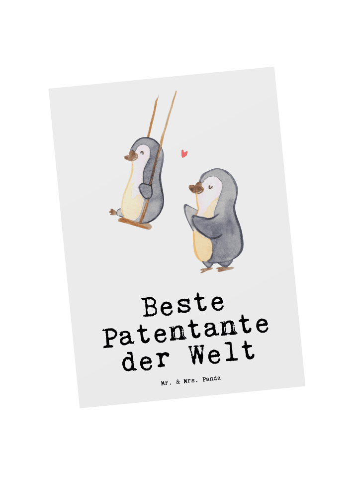 Grußkarte Pinguin Beste Erfindungante der Welt mit... in Weiß