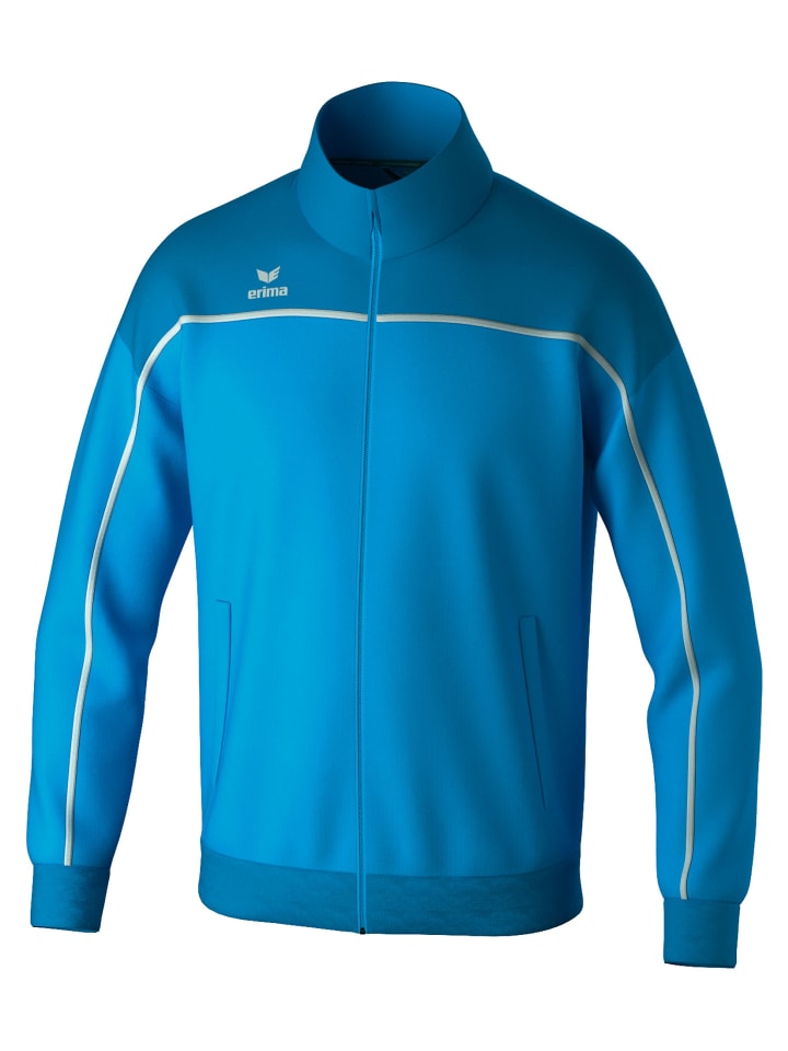 Kinder Trainingsjacke in curacao/mykonos/weiß