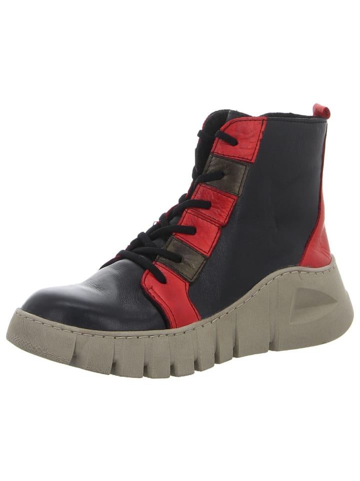 Stiefel in schwarz/rot/grün