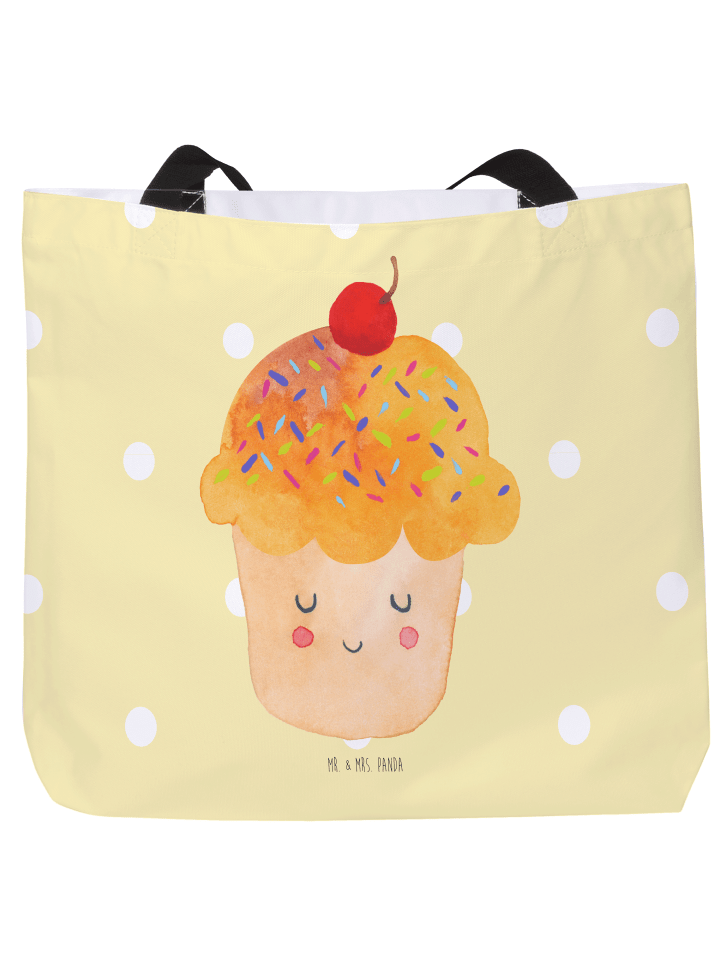 Strandtasche Cupcake ohne Spruch in Gelb Pastell