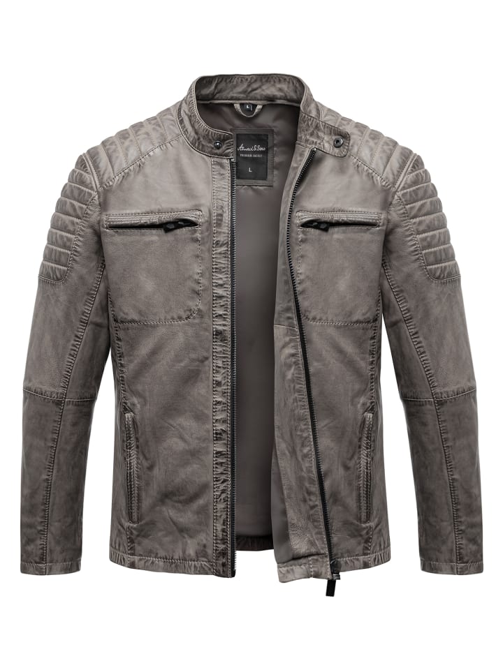 Lederjacke RALSTON in Grau