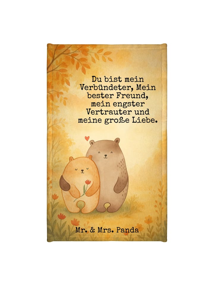 Gästetuch Bären Liebe Design mit Spruch in Weiß
