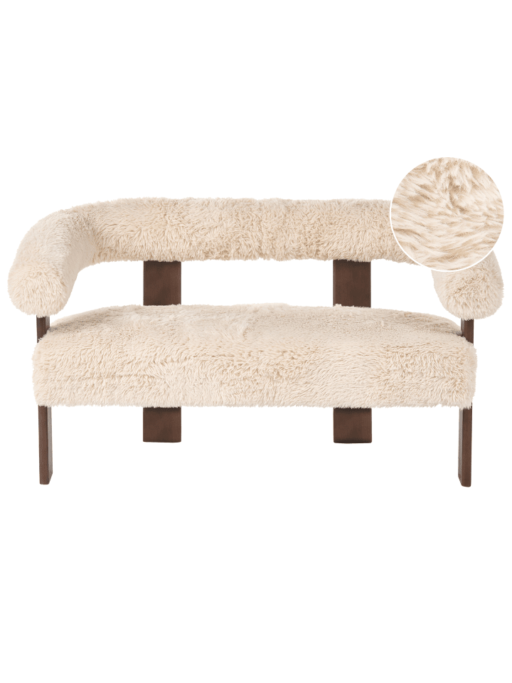 2-Sitzer Sofa ILBRO in Weiß/Braun - (W) 138 x (H) 76 x (L) 68 cm