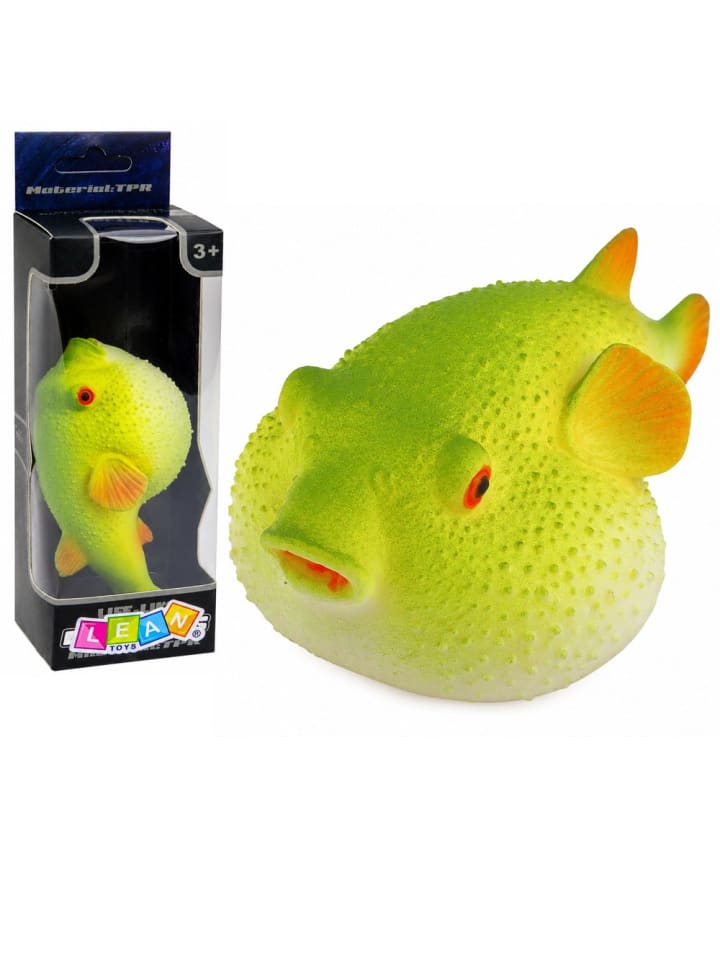 Kugelfisch-Gummifigur, dehnbar, realistischer Meeresfisch, 12 cm