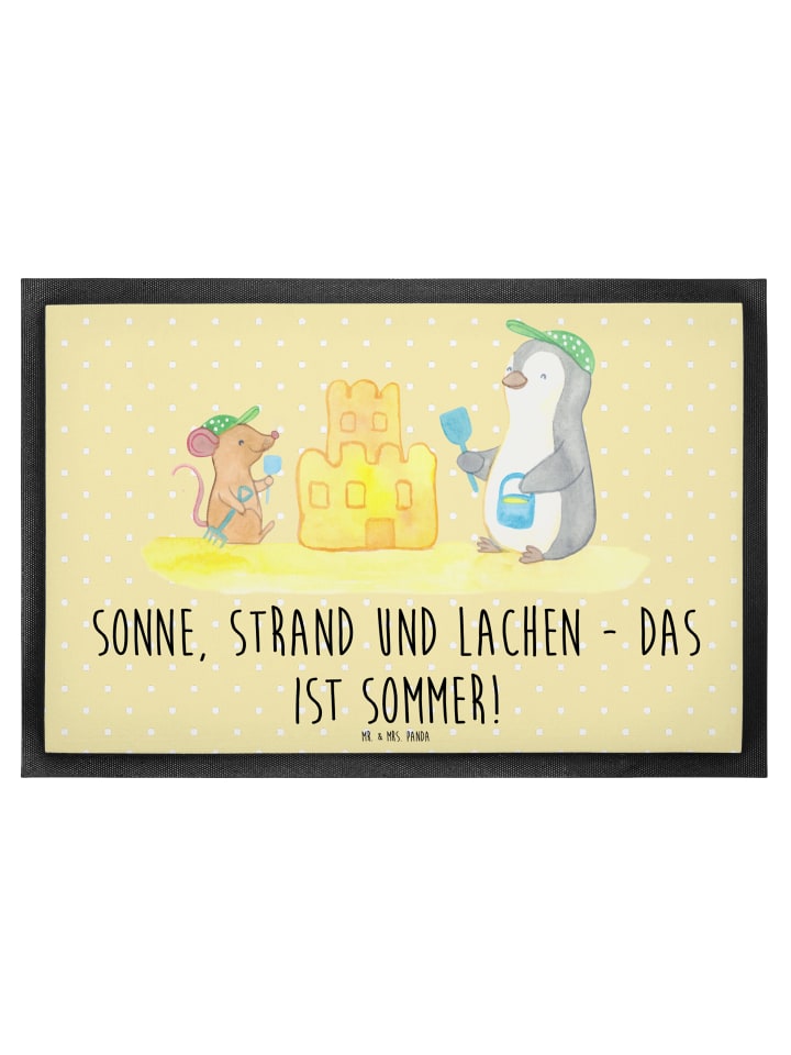 Bodenvorleger Sommerfreude mit Spruch in Gelb Pastell