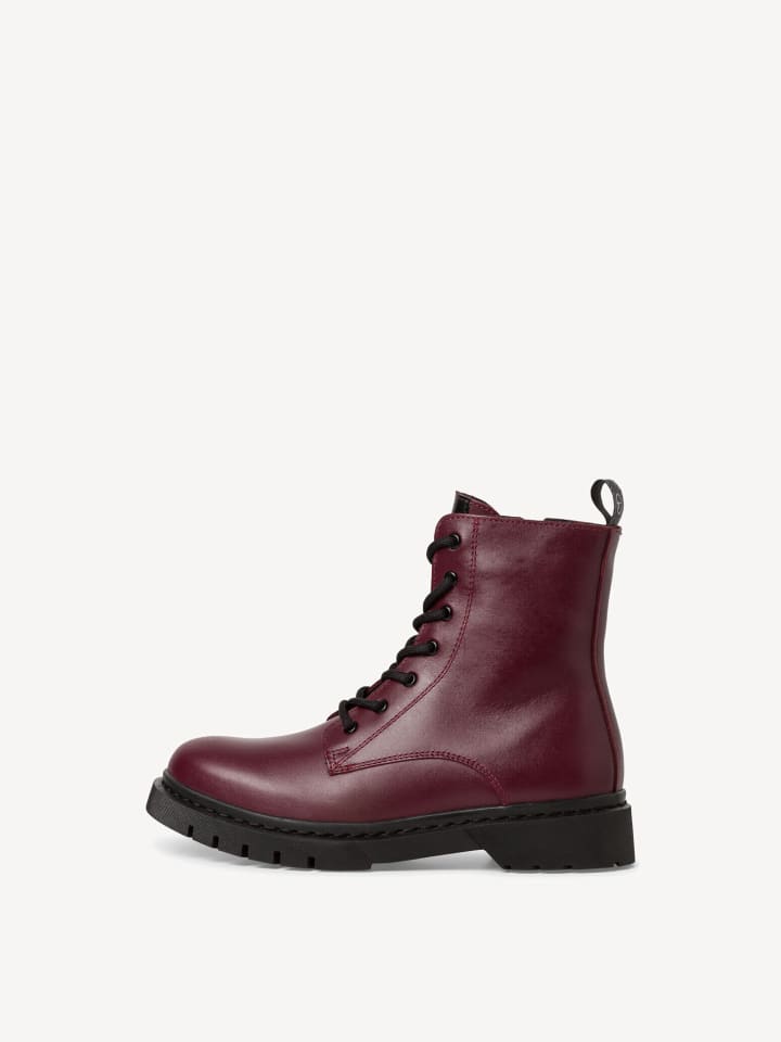 Schnürstiefelette in rot