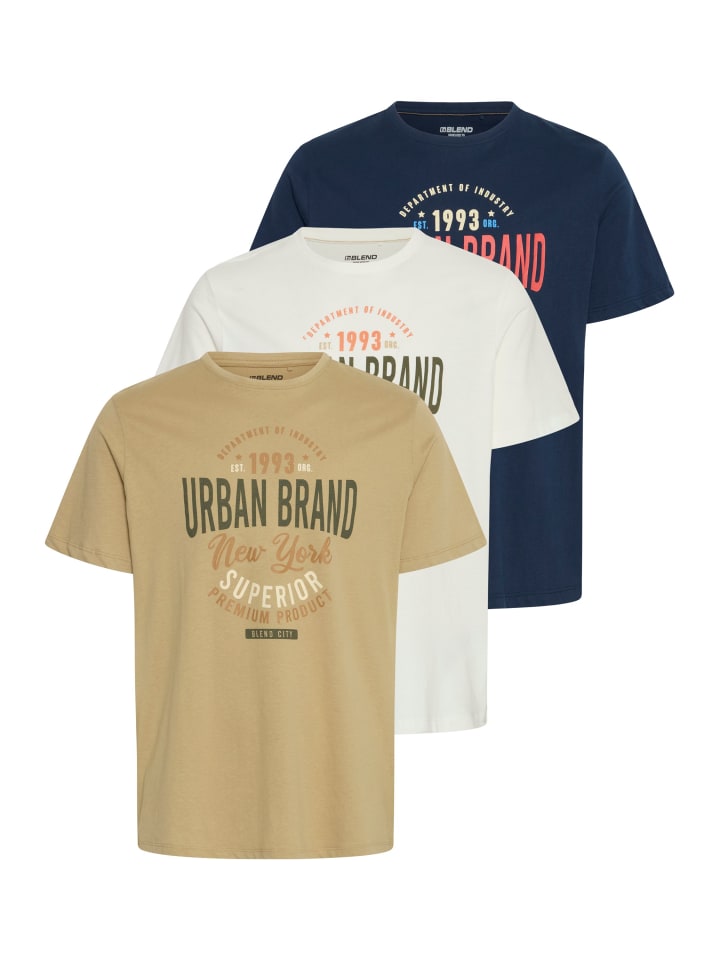 Rundhalsshirt BHJarbin 3er-Pack in bunt
