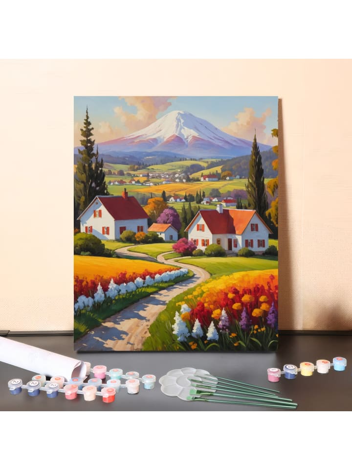 DIY Malen nach Zahlen Set-"Idyllische Berglandschaft" 