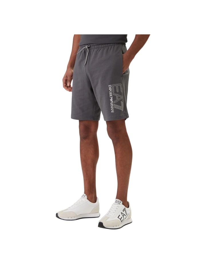 Grau Baumwolle Bermudashorts