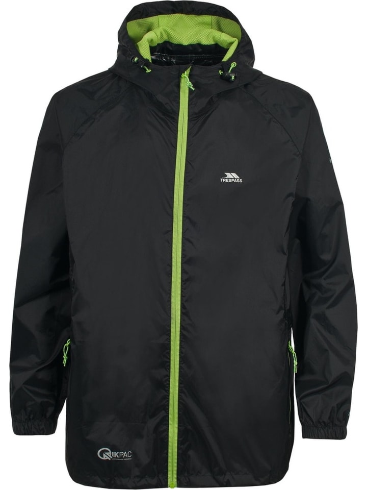 Regenjacke "Qikpac" in Schwarz