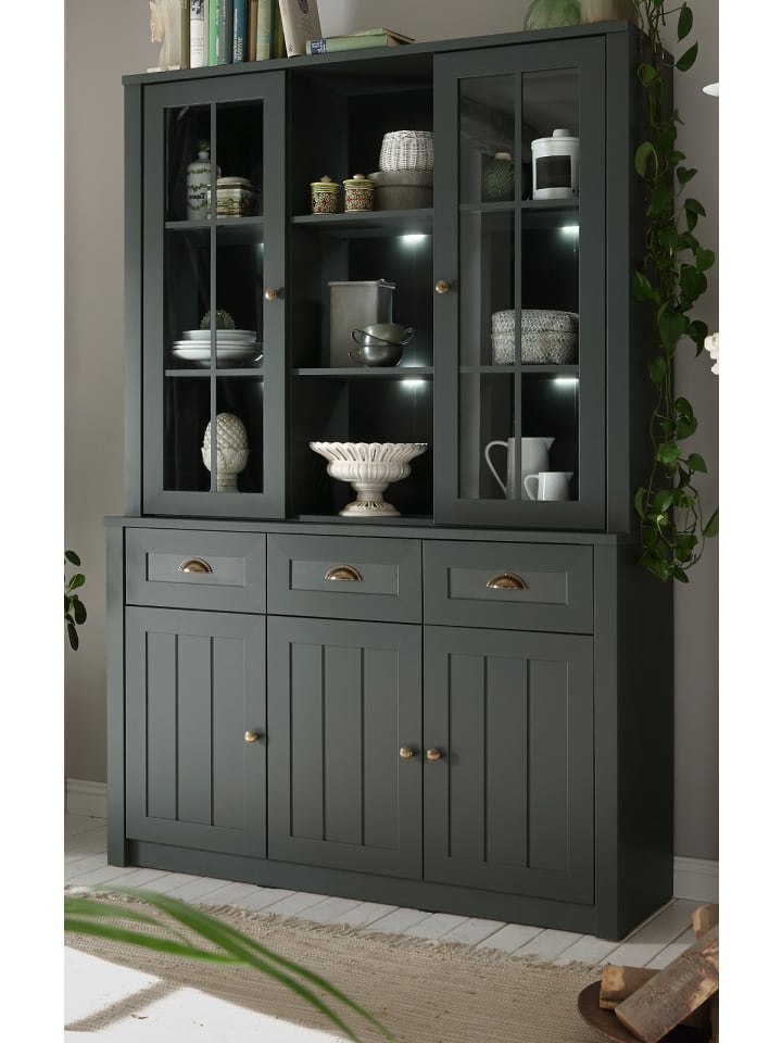 Buffetschrank grün 130 x 196 cm, Buffet im Landhaus-Stil mit viel Stauraum