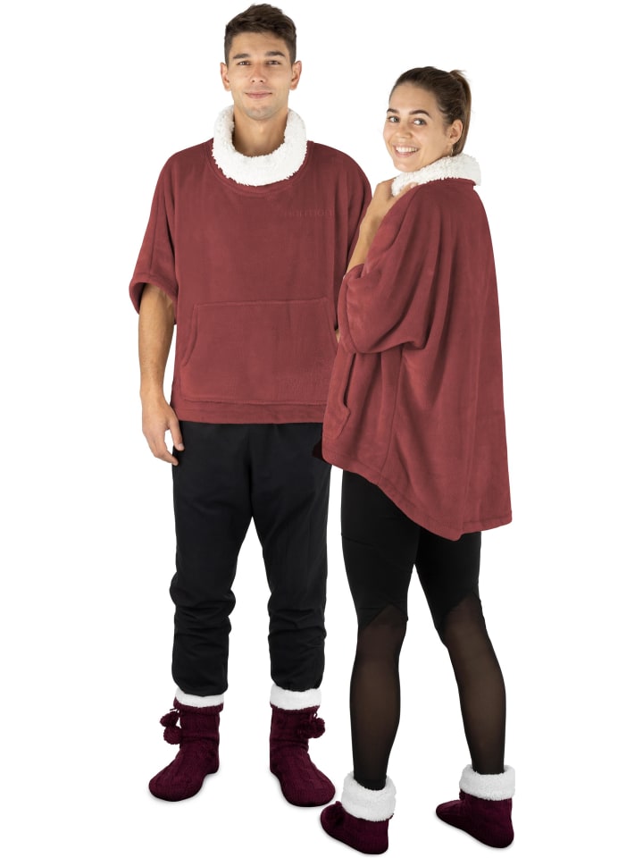 Weicher Oversize Kuschelpullover in Burgund