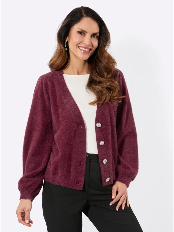 Strickjacke in bordeaux