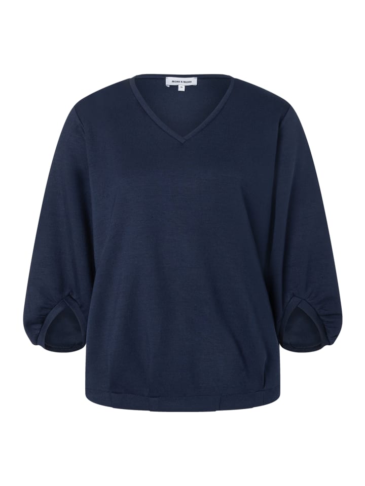 lockeres 3/4 Arm-Sweatshirt, Ballonärmel in classic blue