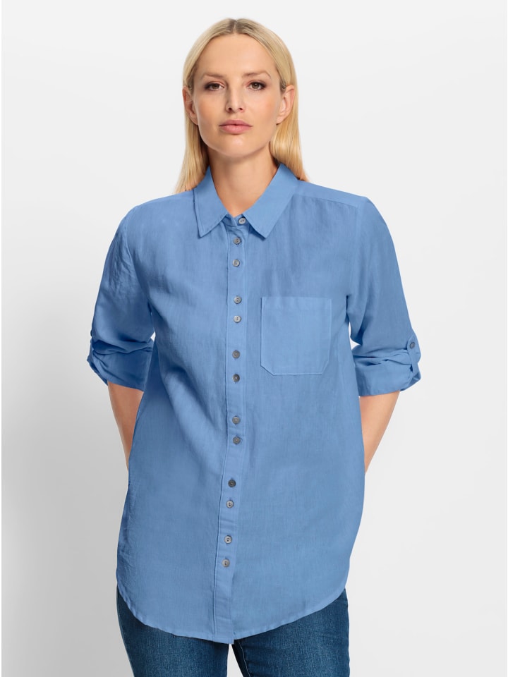 Longbluse in himmelblau