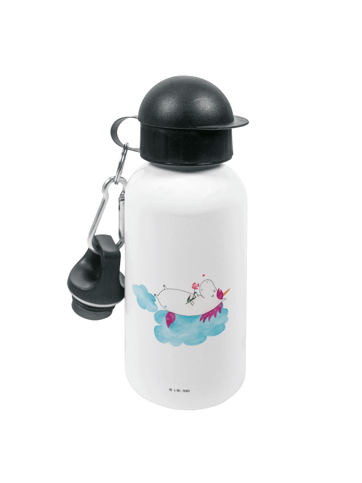 Trinkflasche Einhorn Verliebt ohne Spruch in Weiß