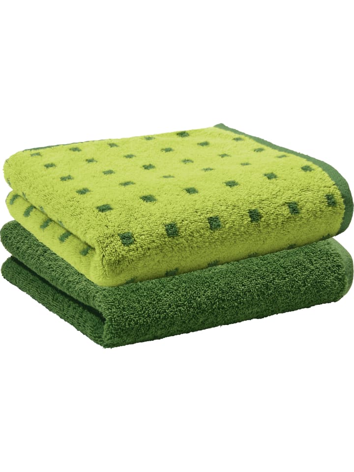 Frottier, Jacquard Duschtuch 2er-Pack Sigmaringen in apfelgrün