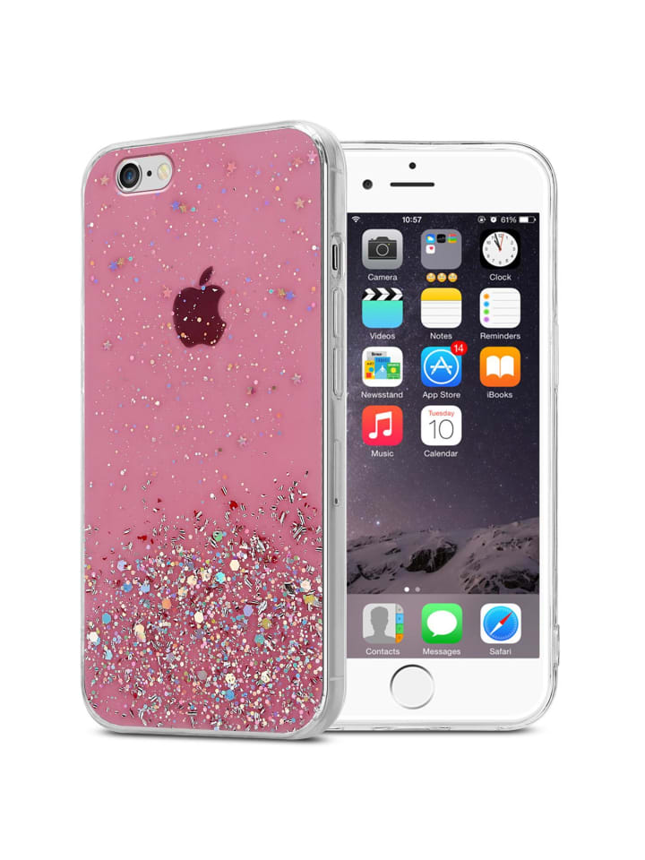 Hülle für Apple iPhone 6 / 6S Glitter in Rosa mit Glitter