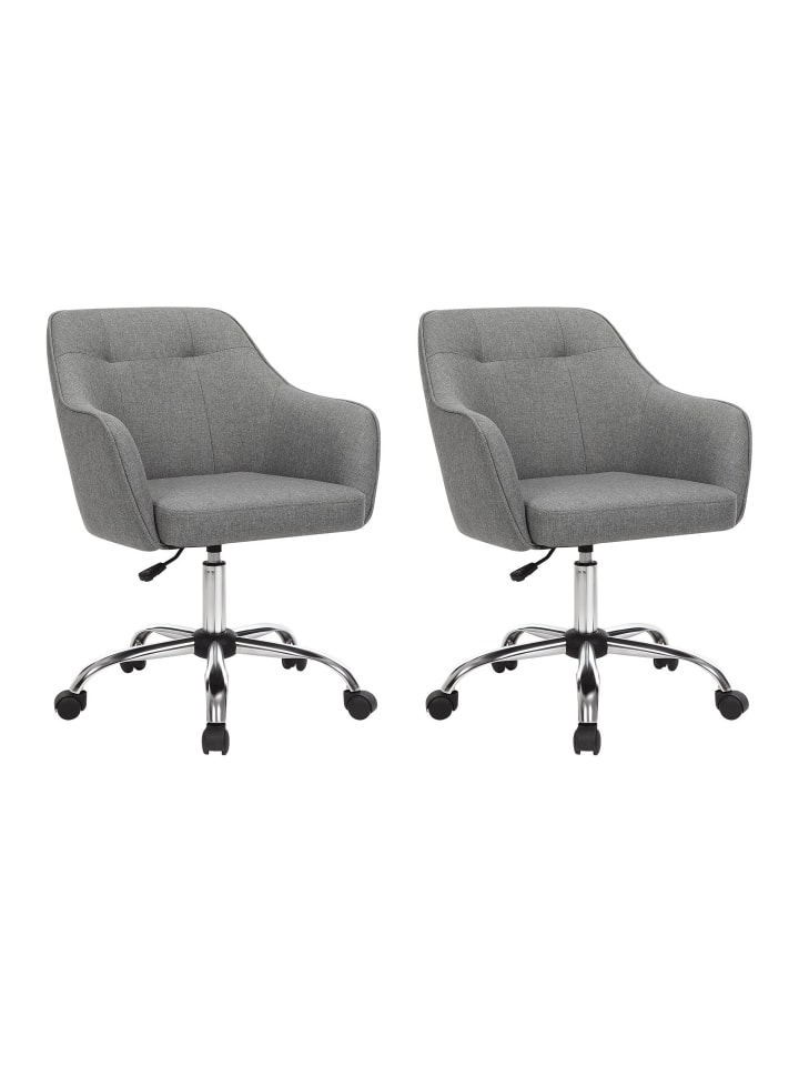 2er-Set: Bürostuhl Tyra in Grau - (B)58 x (H)96 x (T)60.8 cm
