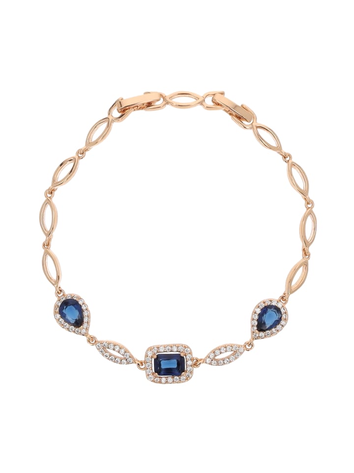 Women Crystal-Studded Bracelet in Rose Gold Navy