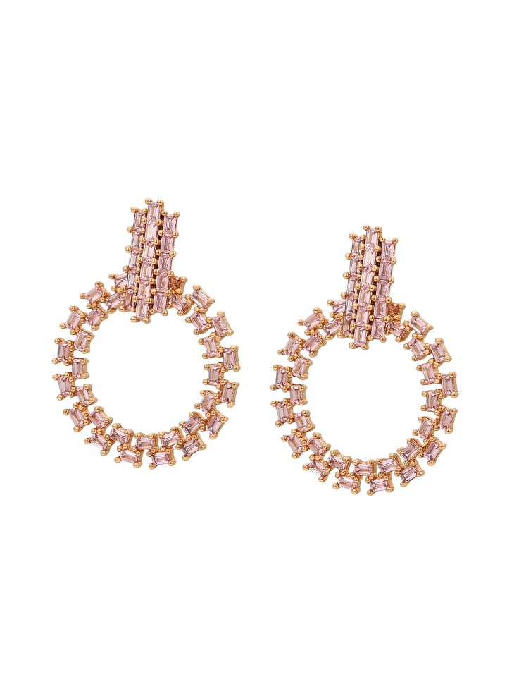Women Dangle Earrings in Rose Gold Lilac