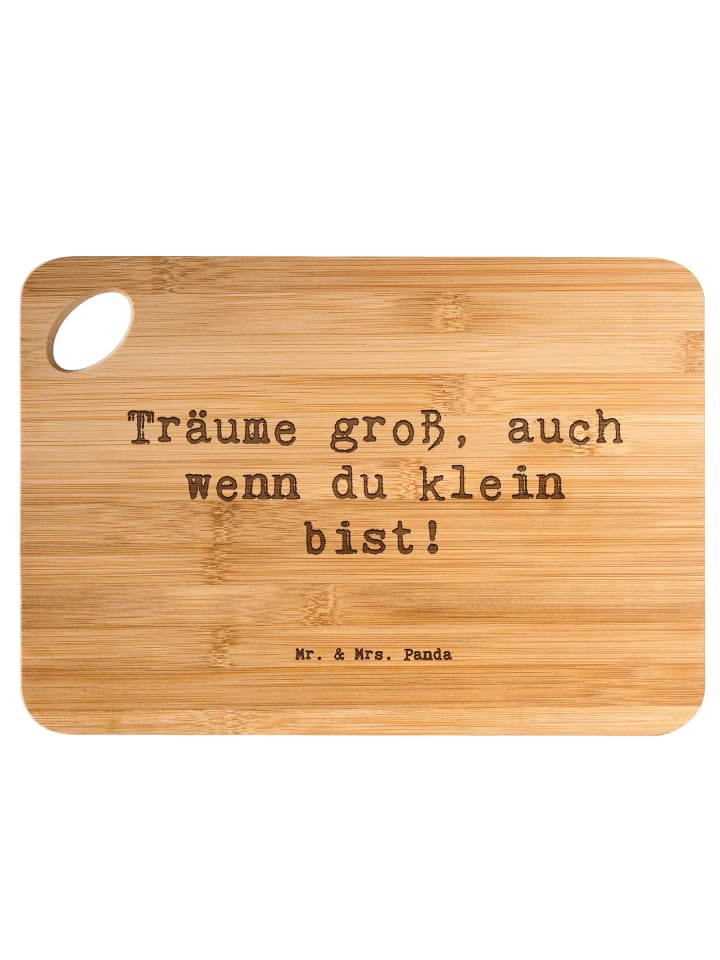 Frühstücksbrett Spruch Alleine schlafen lernen ... in Braun