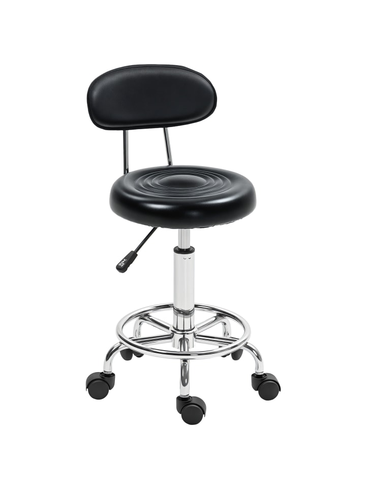 Rollhocker in Schwarz 40L x 32B x 86H cm