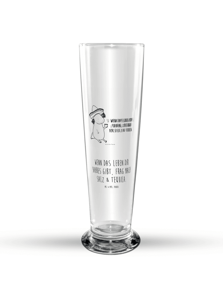 Bierglas Axolotl Tequila mit Spruch in Transparent