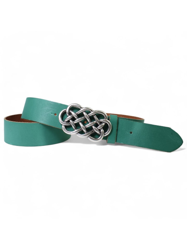 Damengürtel keltische Schnalle in Jade