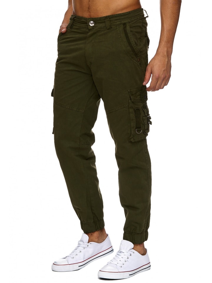 Cargo Hose Taschen Arbeitshose in Dunkelgrün