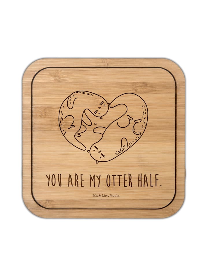Untersetzer Otter Herz mit Spruch in Transparent