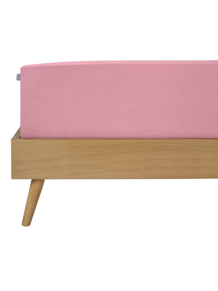 Feinbiber-Spannbettlaken Finni in Rosa