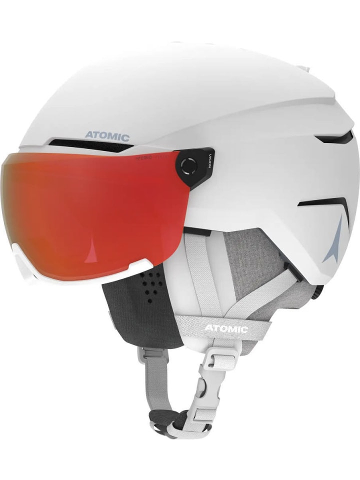 Skihelm mit Visier in mehrfarbig