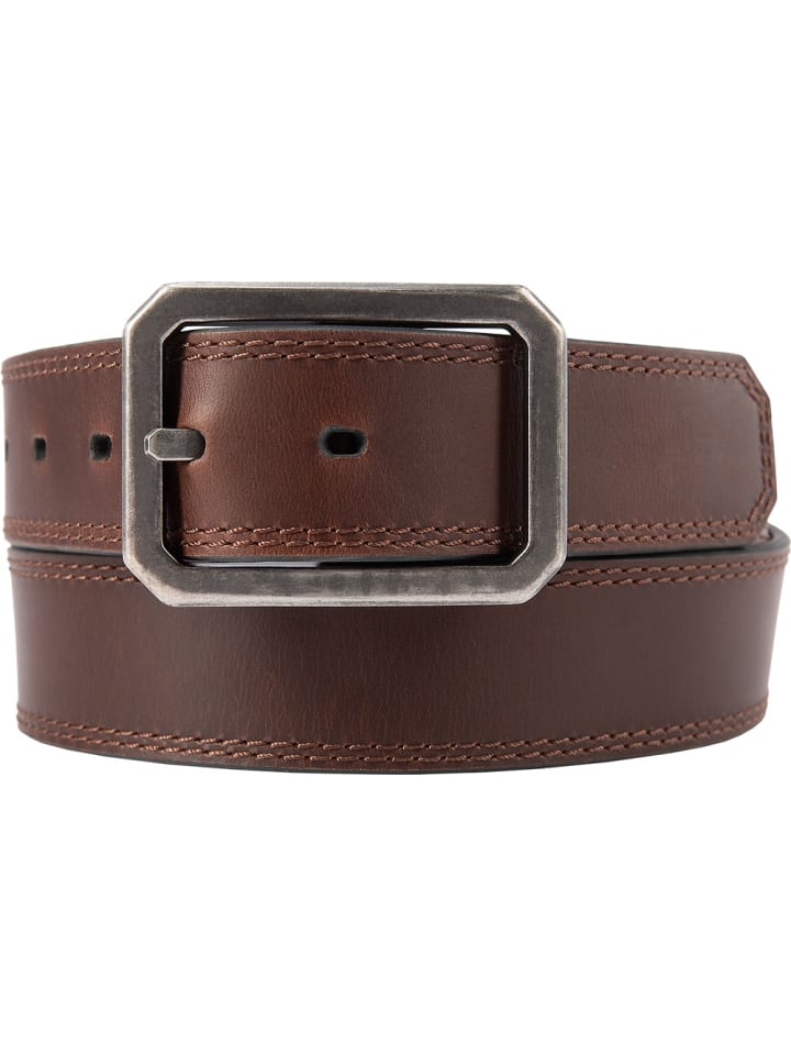 Gürtel "Leather Reversible Center Bar Buckle Belt" in Braun