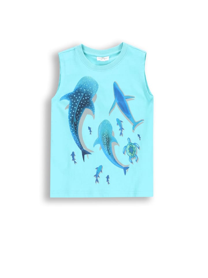 Ärmelloses T-Shirt in in Minzfarbe