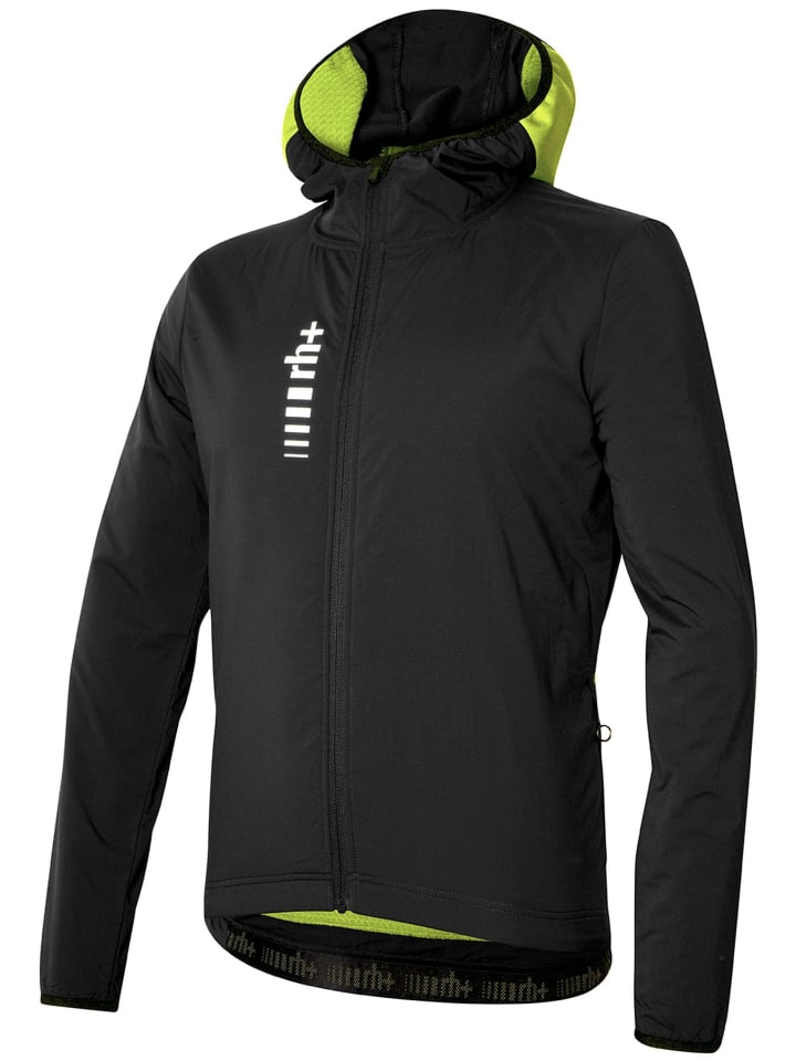 Radjacke Alpha Padded Hoody Jkt in black-acid lime
