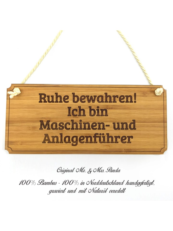 Holzschild Maschinen- und Anlagenführer mit Spruch in Keine Angabe