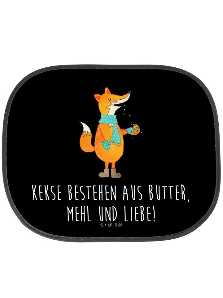 Sonnenschutz Auto Fuchs Keks mit Spruch in Schwarz
