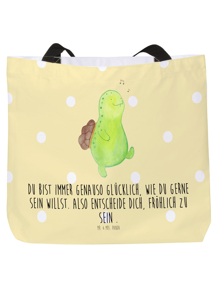 Shopper Schildkröte Pfeifen mit Spruch in Gelb Pastell