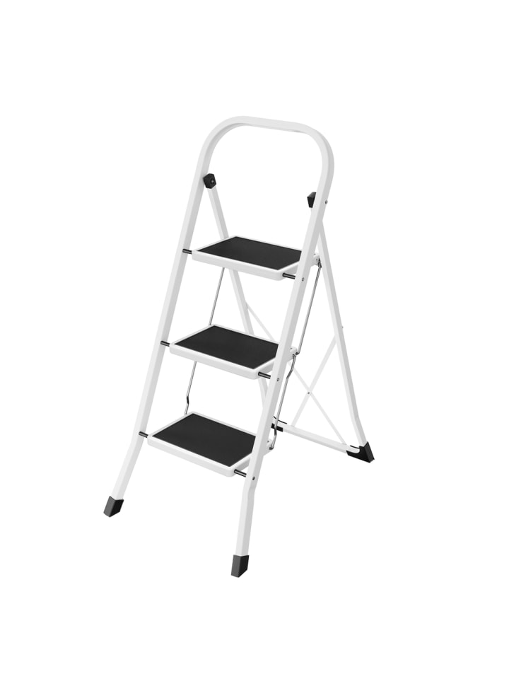 Trittleiter Brody in Weiß - (B)45.5 x (H)82 x (T)55 cm