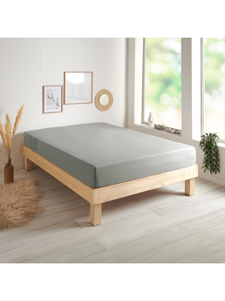 Spannbettlaken Single Jersey in grau