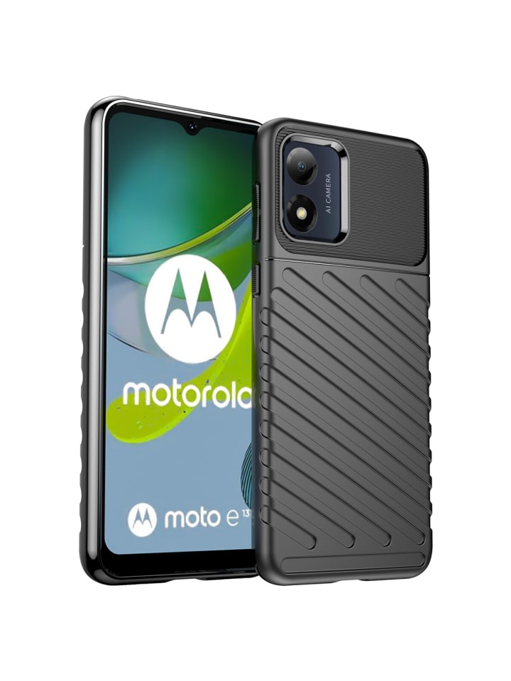 Thunder Case kompatibel mit Motorola Moto G53 Silikonschwarz in Schwarz