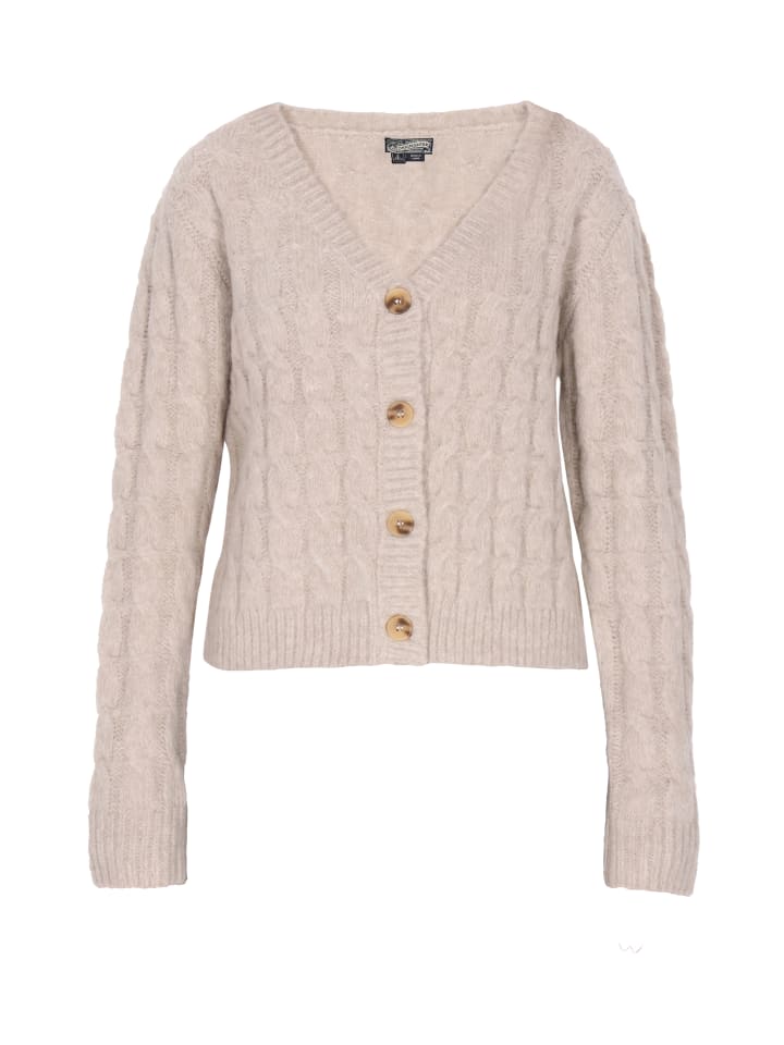 Damen Cardigan in Hellbraun Melange