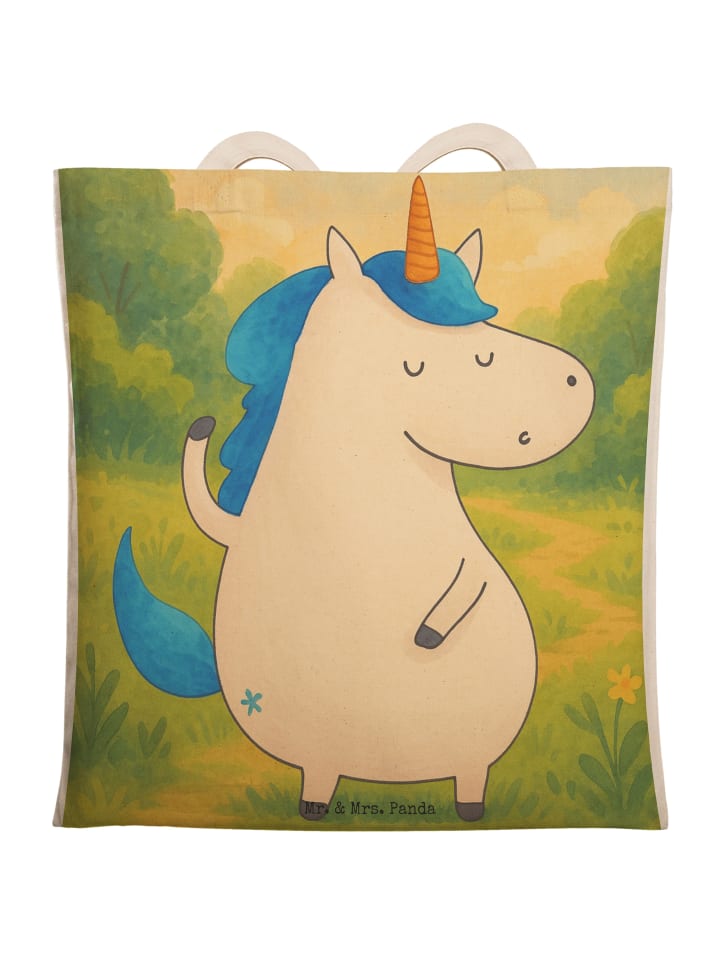 Tote Bag Einhorn Mann Design ohne Spruch in Weiß