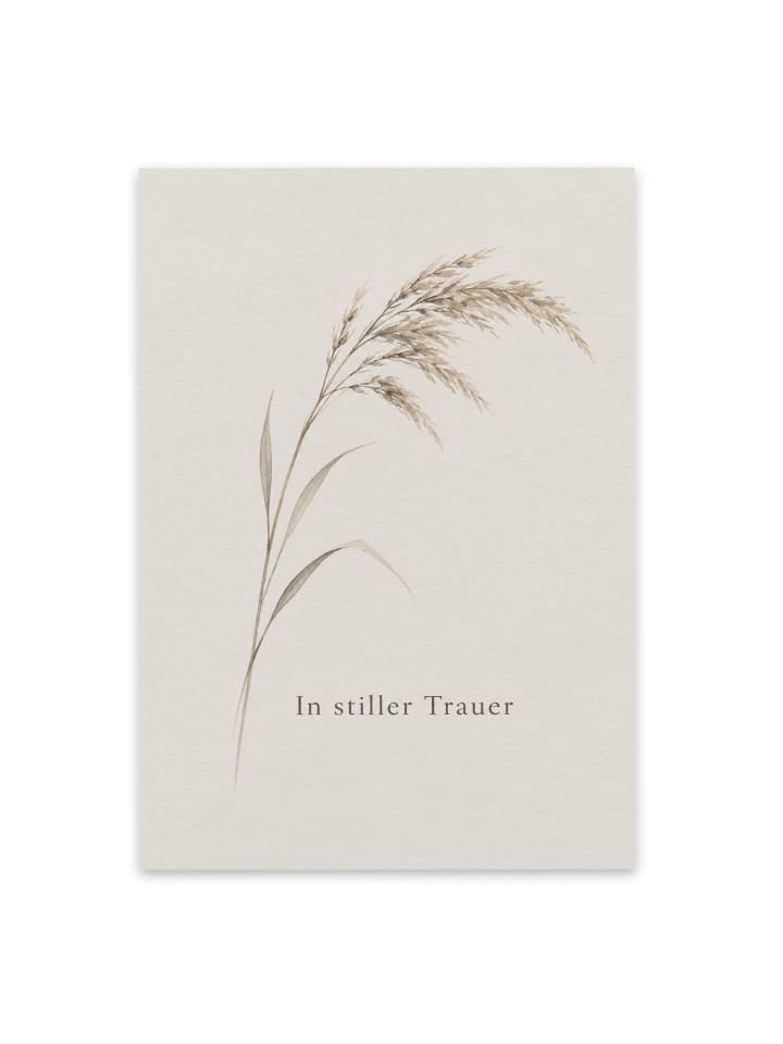 Trauerkärtchen Grashalm minimalistisch Design m... in Weiß
